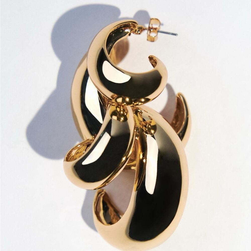 NWT- Zara double hoop earrings